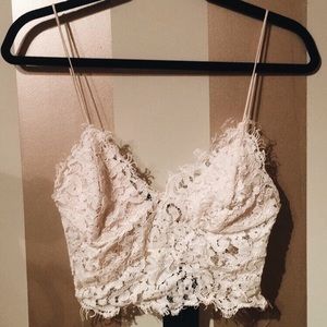 Cropped Eyelash Lace Cami/Bralette